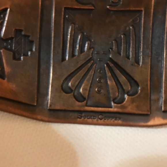 🧡Vintage 1960’s Solid Copper Aztec Belt Buckle🧡 - Picture 6 of 12